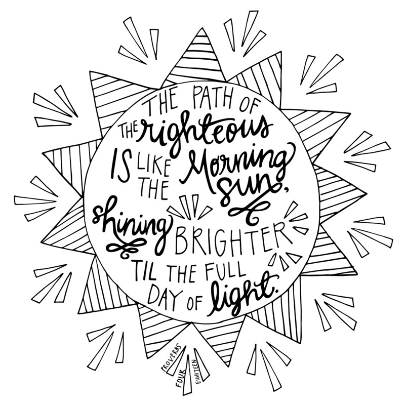The Path Of The Righteous Handlettered Coloring
