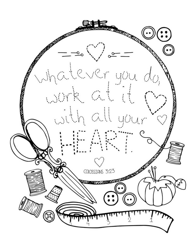 Whatever You Do Handlettered Coloring