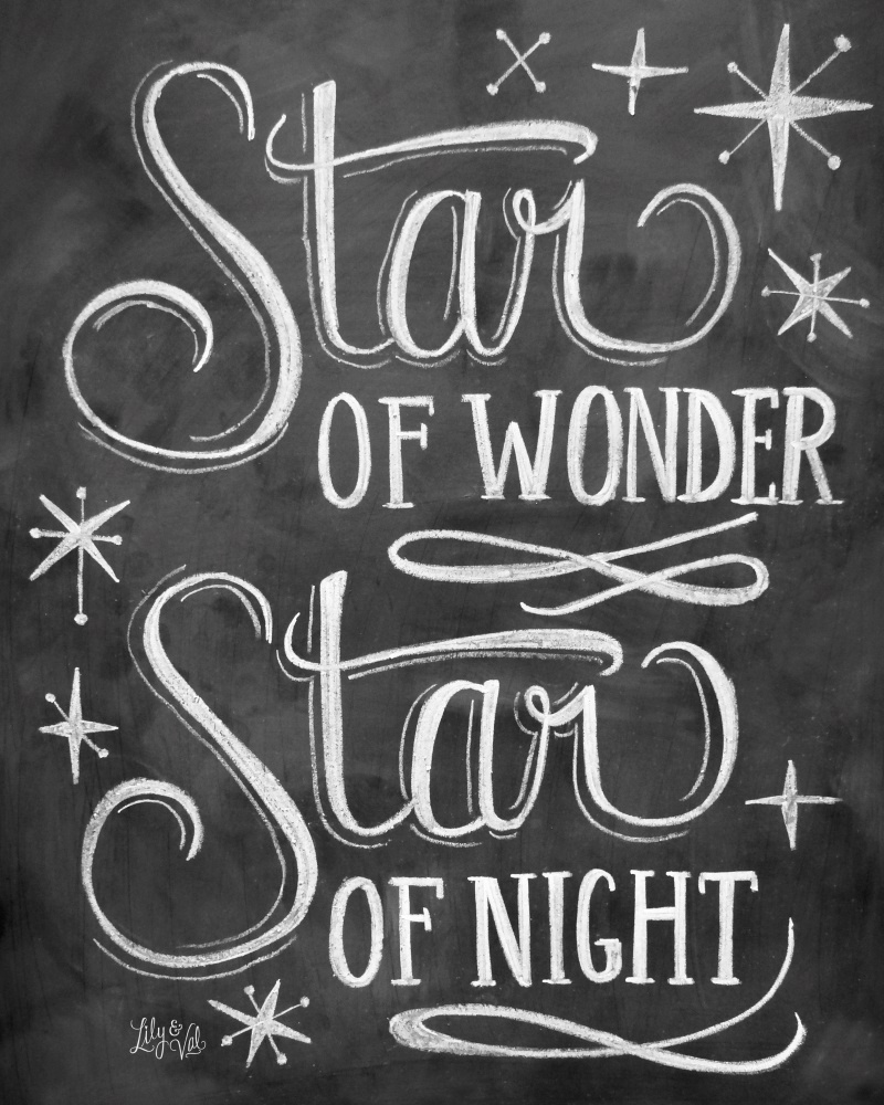 Canvas on Demand Poster Print 16 x 20 entitled Star of Wonder Handlettering
