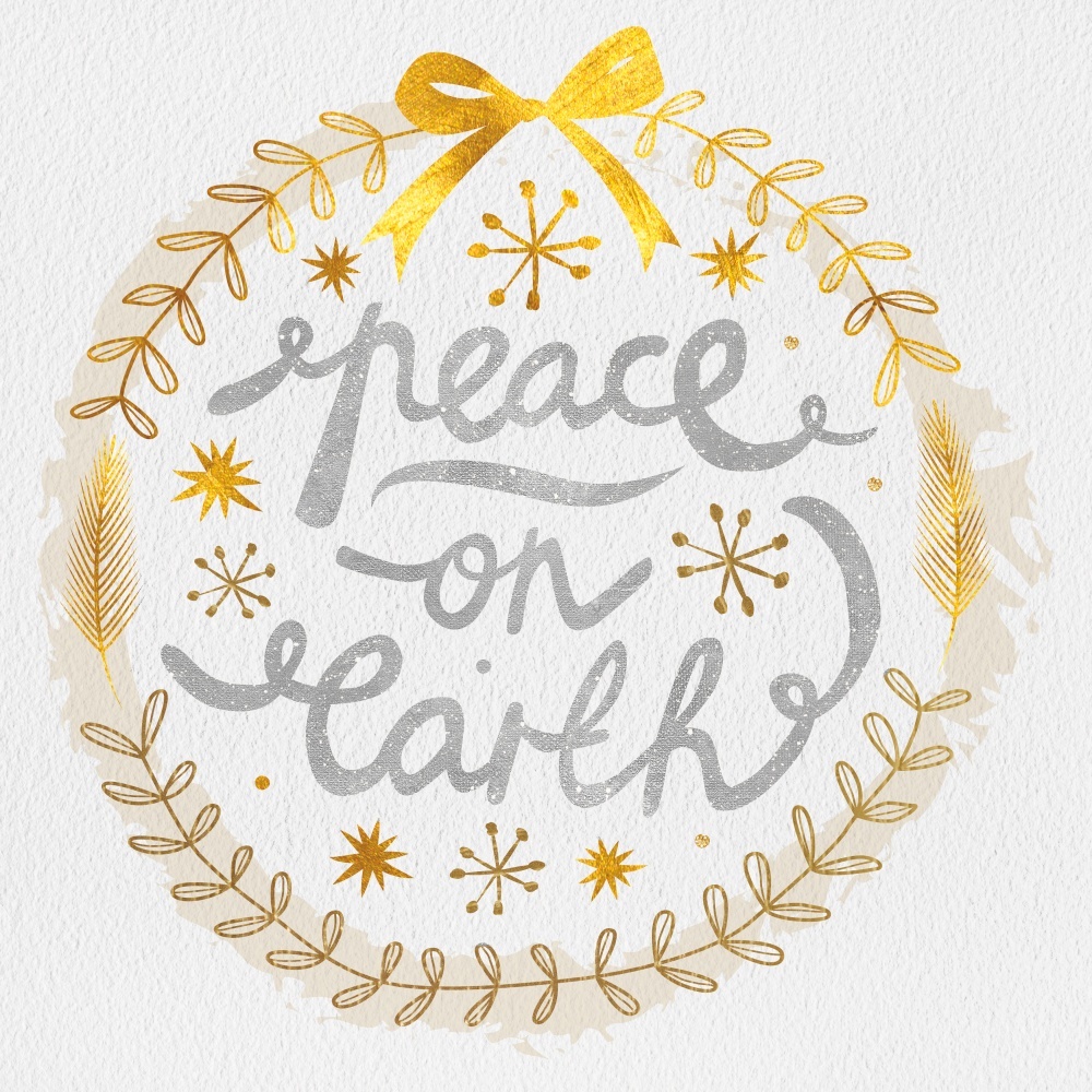Canvas on Demand Poster Print 16 x 16 entitled White Christmas Wreath VI