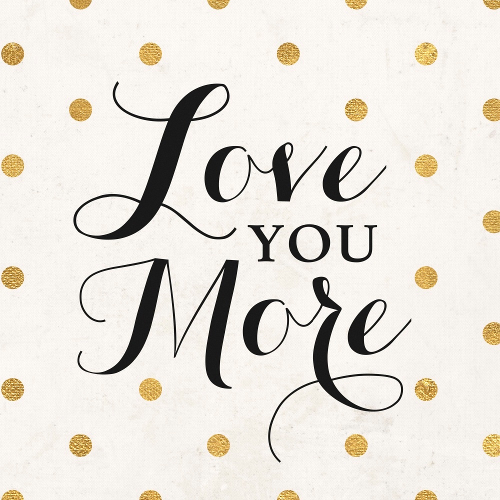 Canvas on Demand Poster Print 16 x 16 entitled Love Words Black I