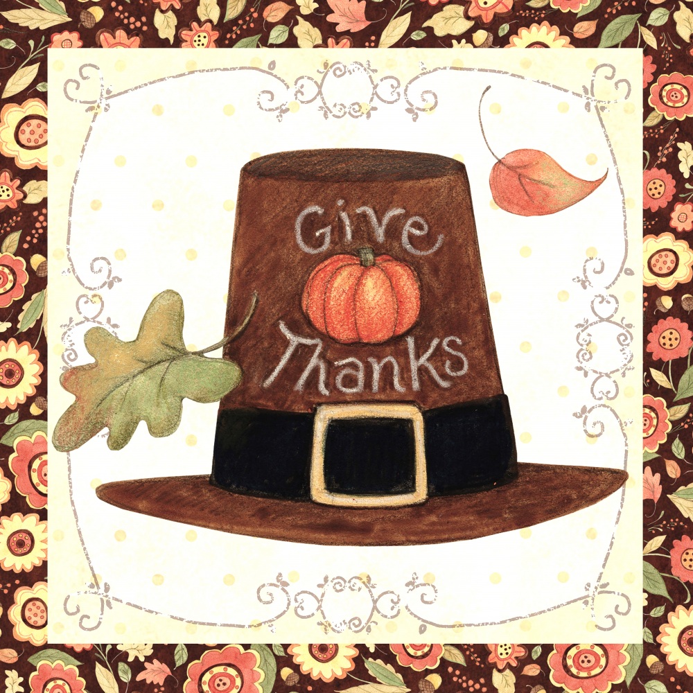 Canvas on Demand Poster Print 12 x 12 entitled Folk Pilgrim Hat