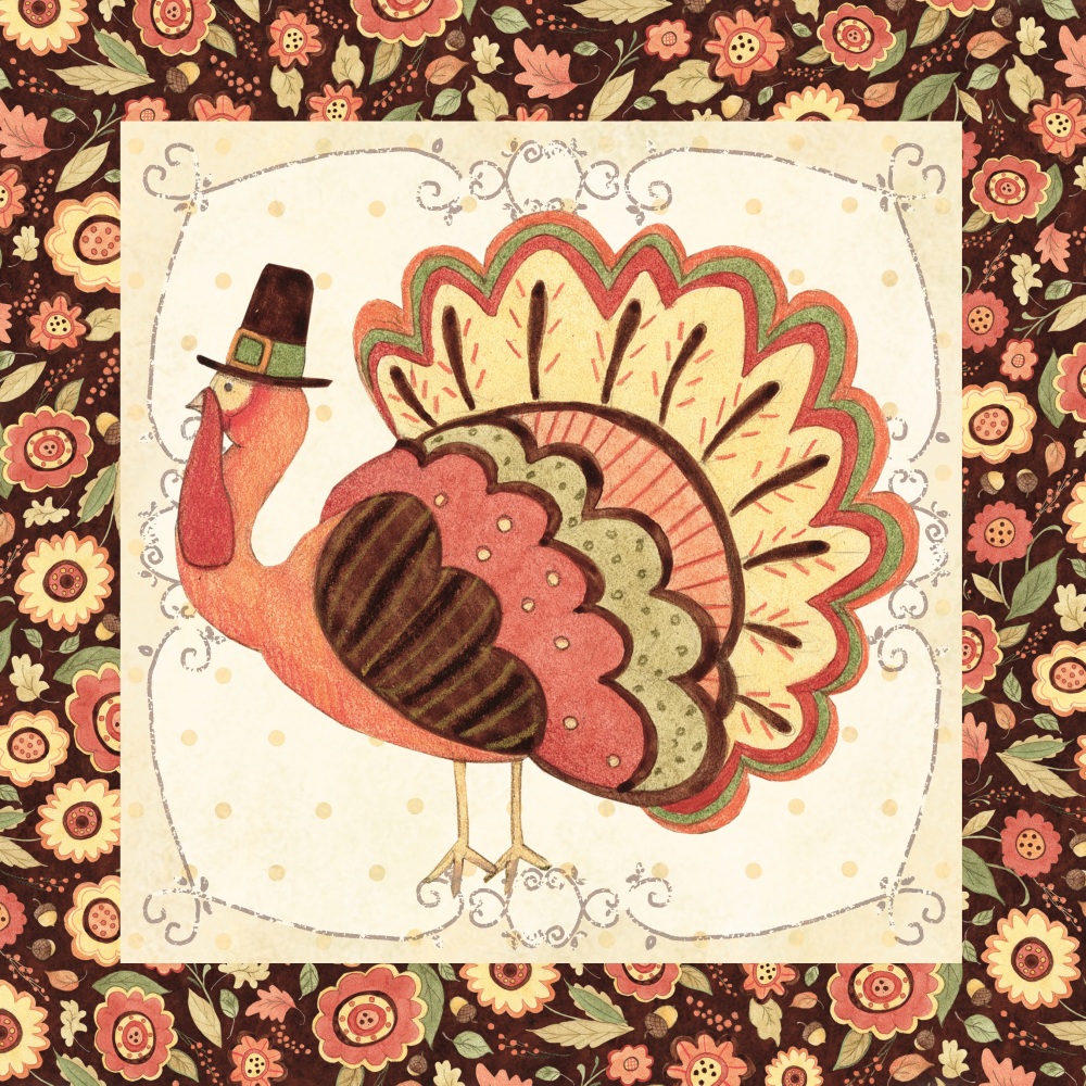 Canvas on Demand Poster Print 12 x 12 entitled Folk Turkey