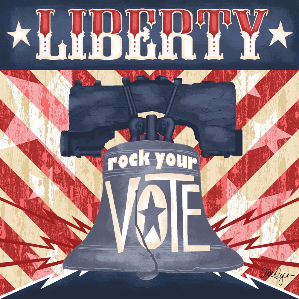 Canvas on Demand Poster Print 12 x 12 entitled Liberty - Rock Your Vote