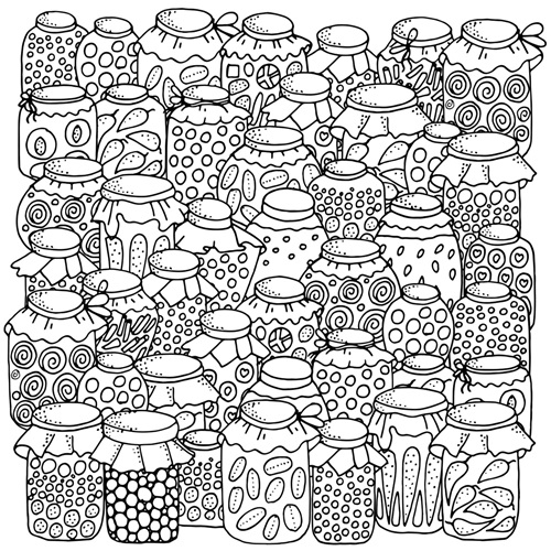 Jams, Jellies and Preserves | Coloring Canvas - Canvas On Demand®