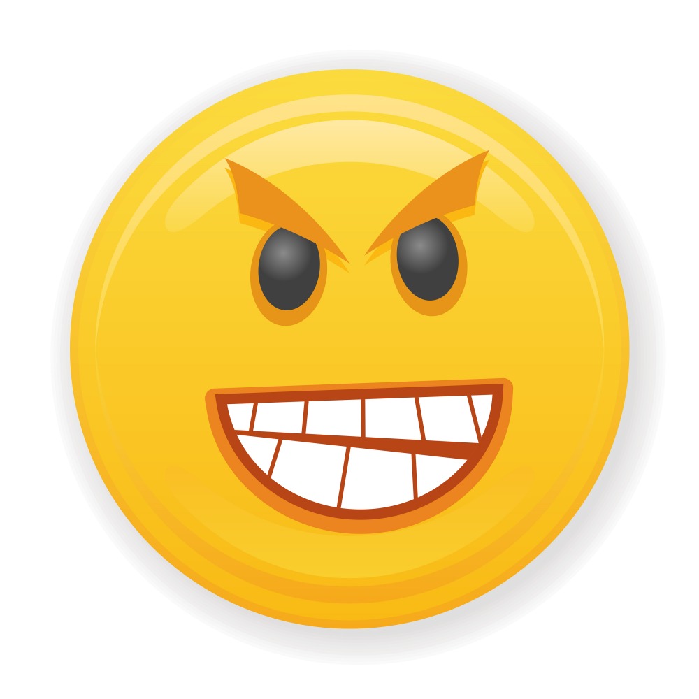 Canvas on Demand Poster Print 12 x 12 entitled Angry Emoji With Teeth Showing