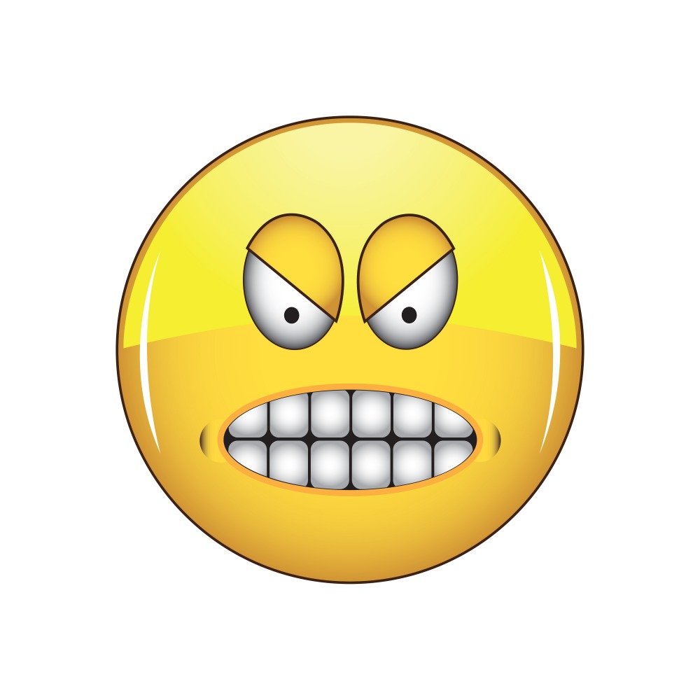 Canvas on Demand Poster Print 12 x 12 entitled Furious Emoji With Gritted Teeth