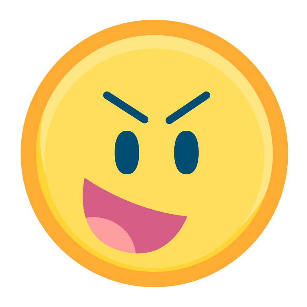 Canvas on Demand Poster Print 12 x 12 entitled Determined Emoji