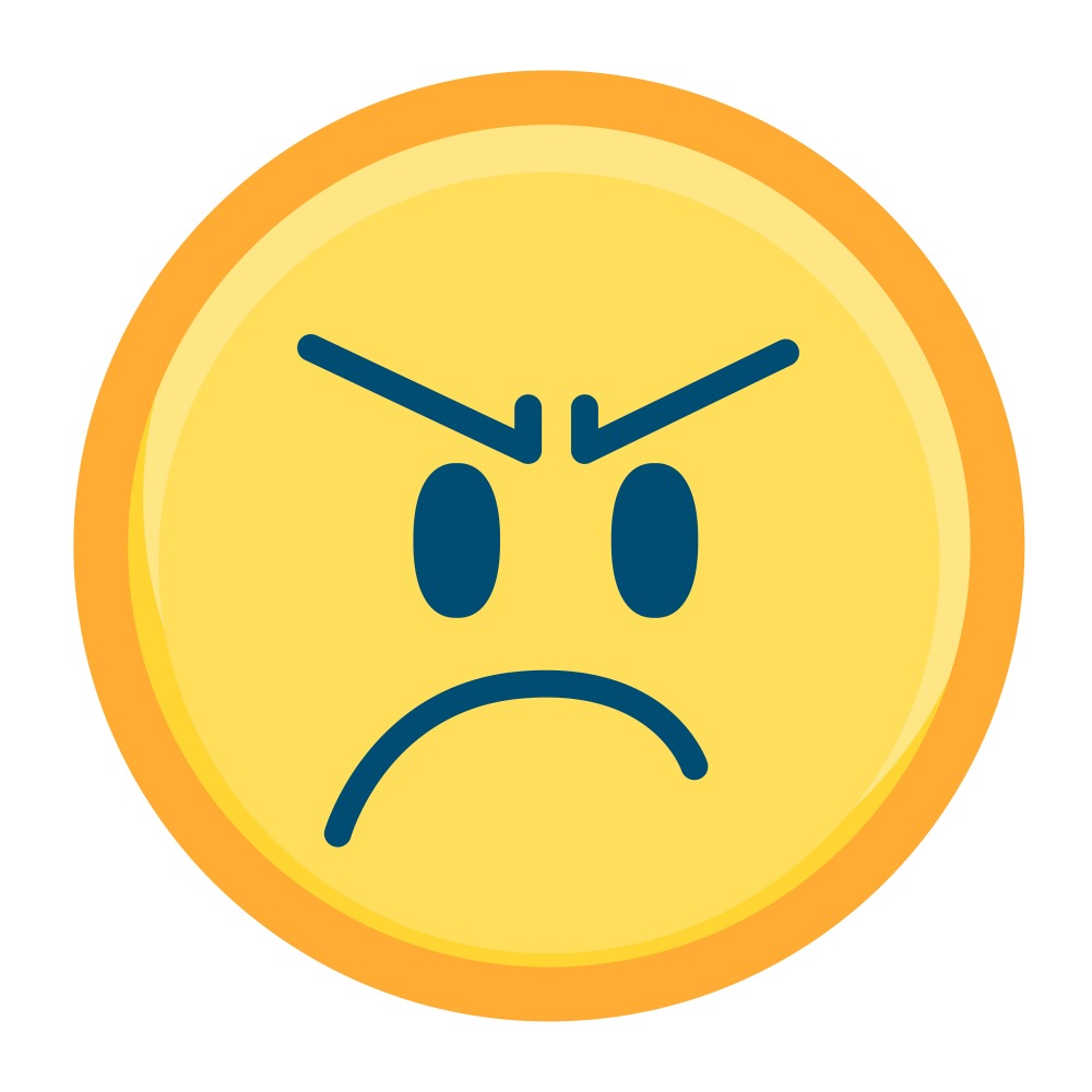 Canvas on Demand Poster Print 12 x 12 entitled Mad Blue Featured Emoji