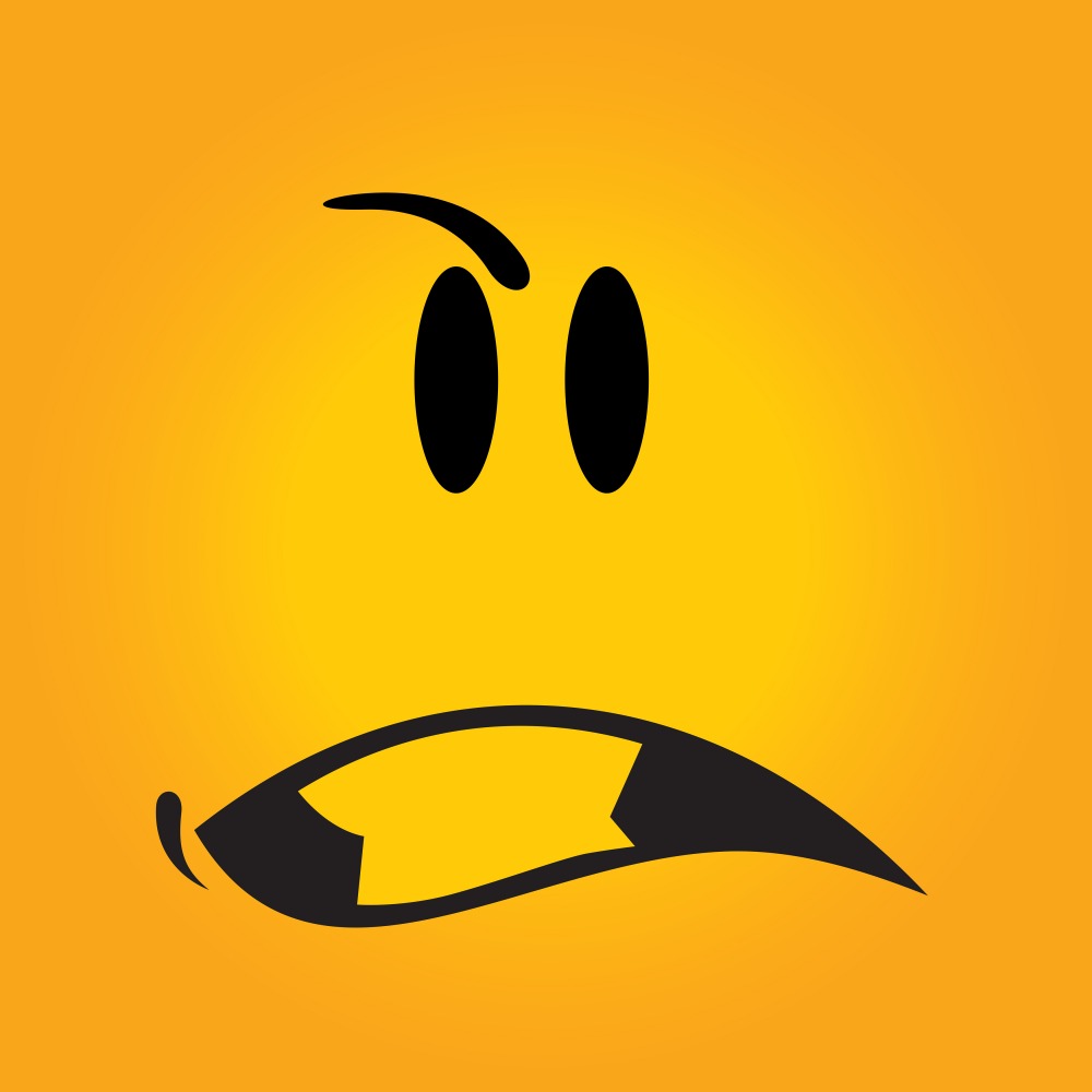 Canvas on Demand Poster Print 12 x 12 entitled Angry Face Emoji With Gritted Teeth