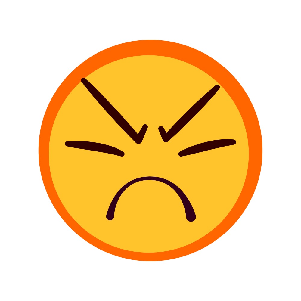 Canvas on Demand Poster Print 12 x 12 entitled Annoyed Emoji