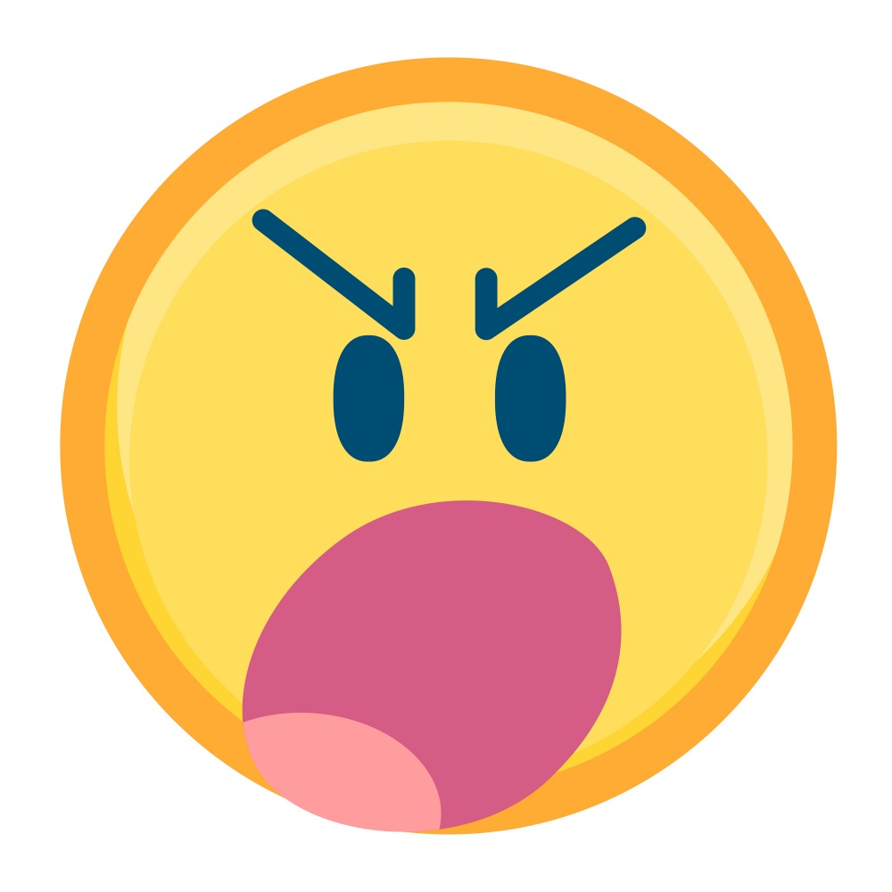 Canvas on Demand Poster Print 12 x 12 entitled Angry Face Emoji With Gritted Teeth
