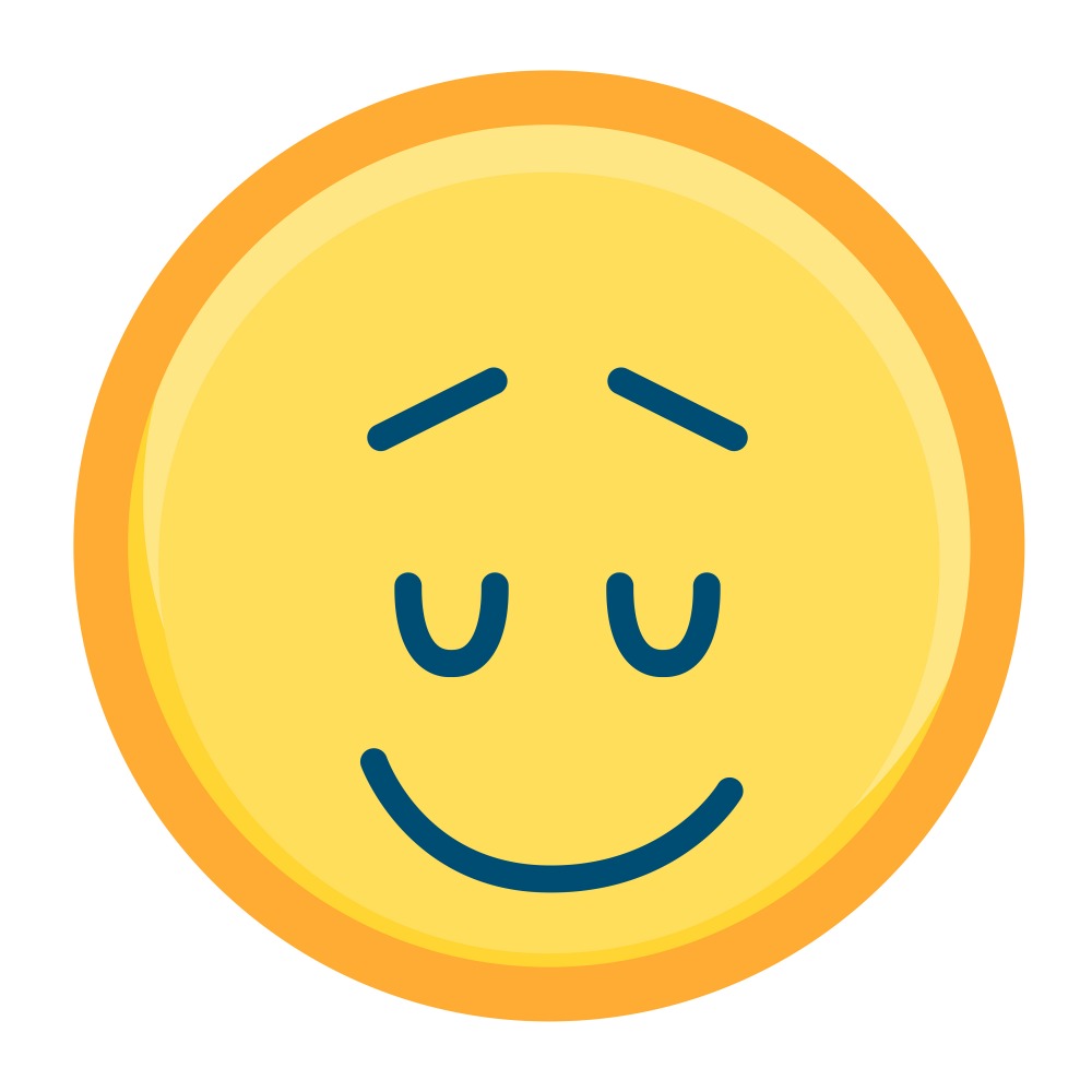 Canvas on Demand Poster Print 12 x 12 entitled Content Blue Featured Emoji
