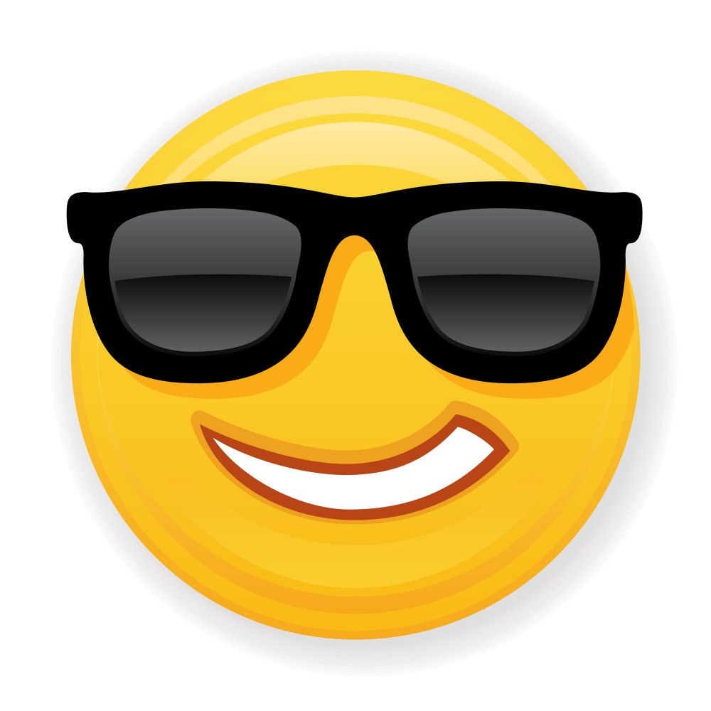 Canvas on Demand Poster Print 12 x 12 entitled Cool Emoji With Black Sunglasses