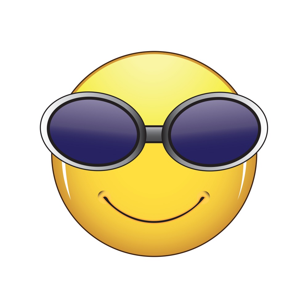 Canvas on Demand Poster Print 12 x 12 entitled Emoji Cool Sunglasses Face