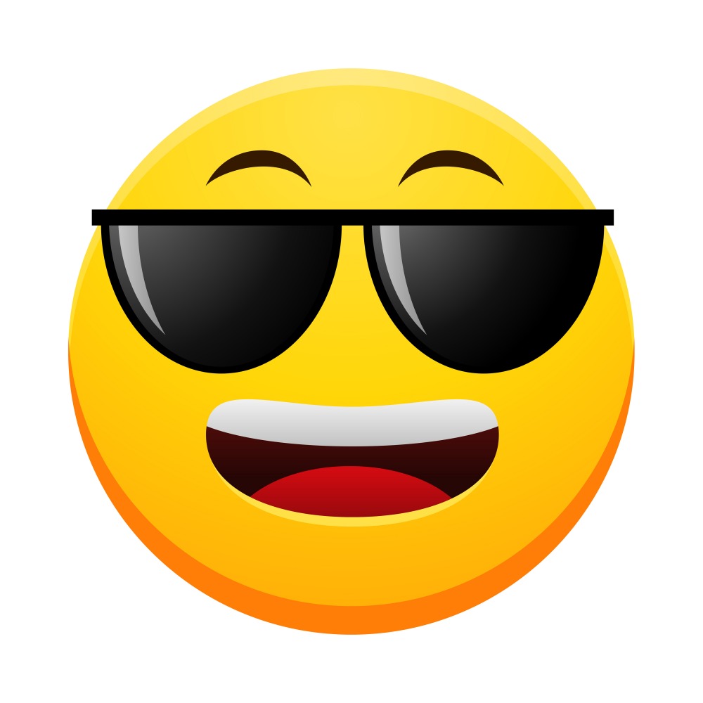 Canvas on Demand Poster Print 12 x 12 entitled Cool Emoji With Straight Sunglasses