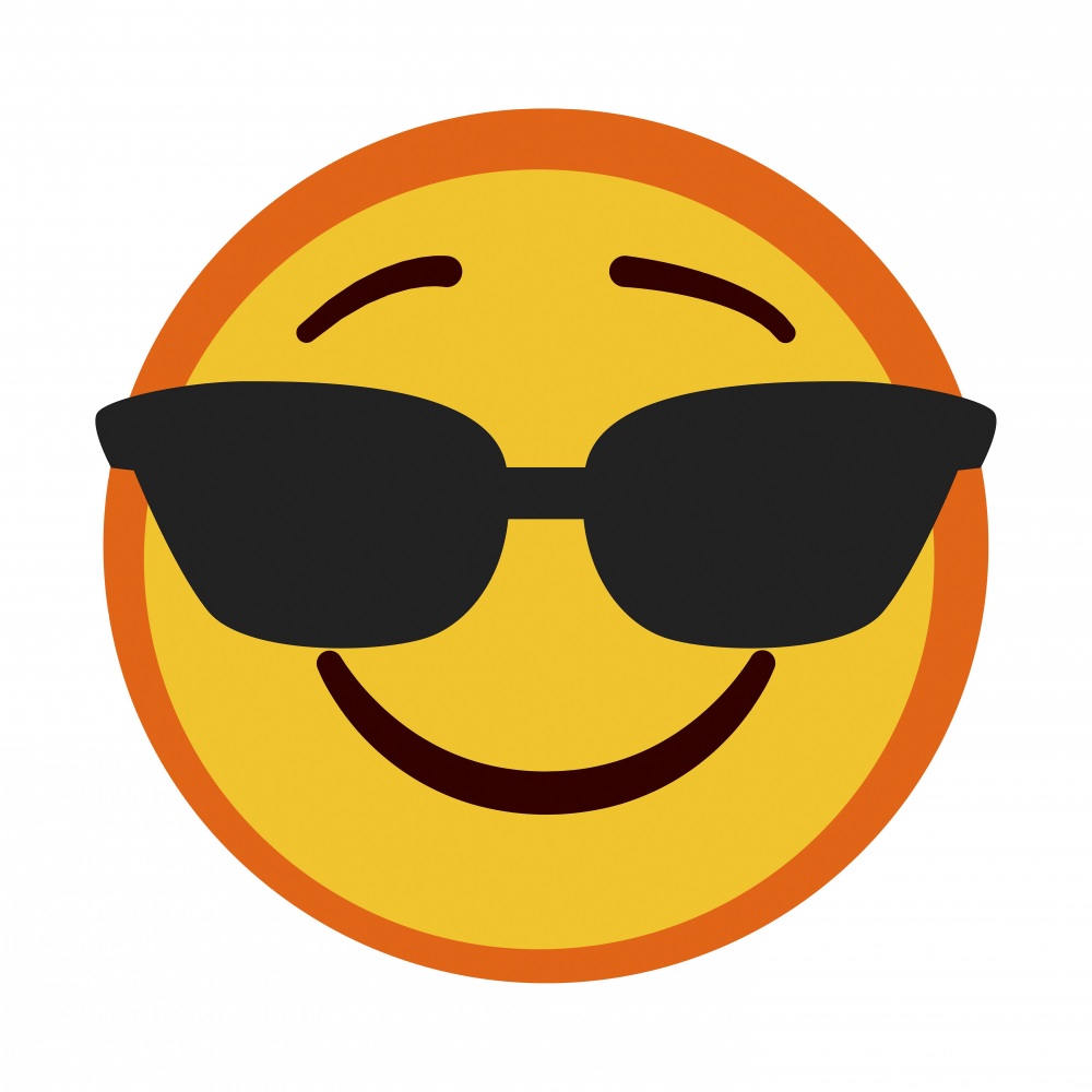 Canvas on Demand Poster Print 12 x 12 entitled Cool Emoji With Cat Eye Sunglasses