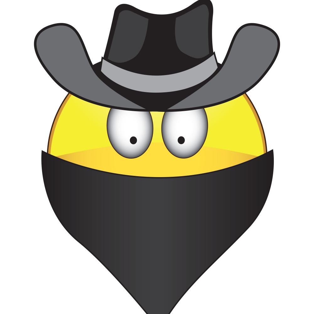 Canvas on Demand Poster Print 12 x 12 entitled Emoji Cowboy Bandit Face
