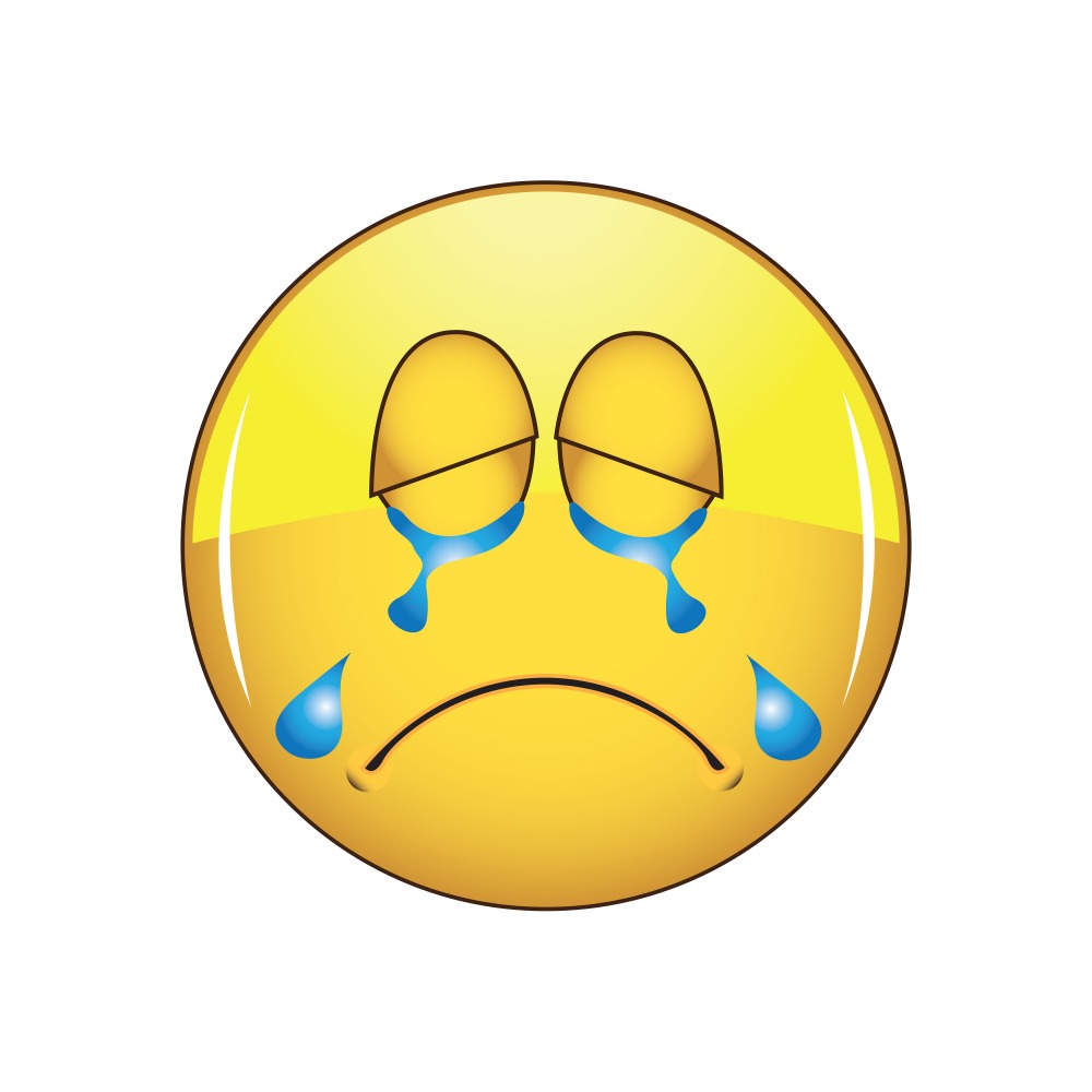 Canvas on Demand Poster Print 12 x 12 entitled Tearful Emoji