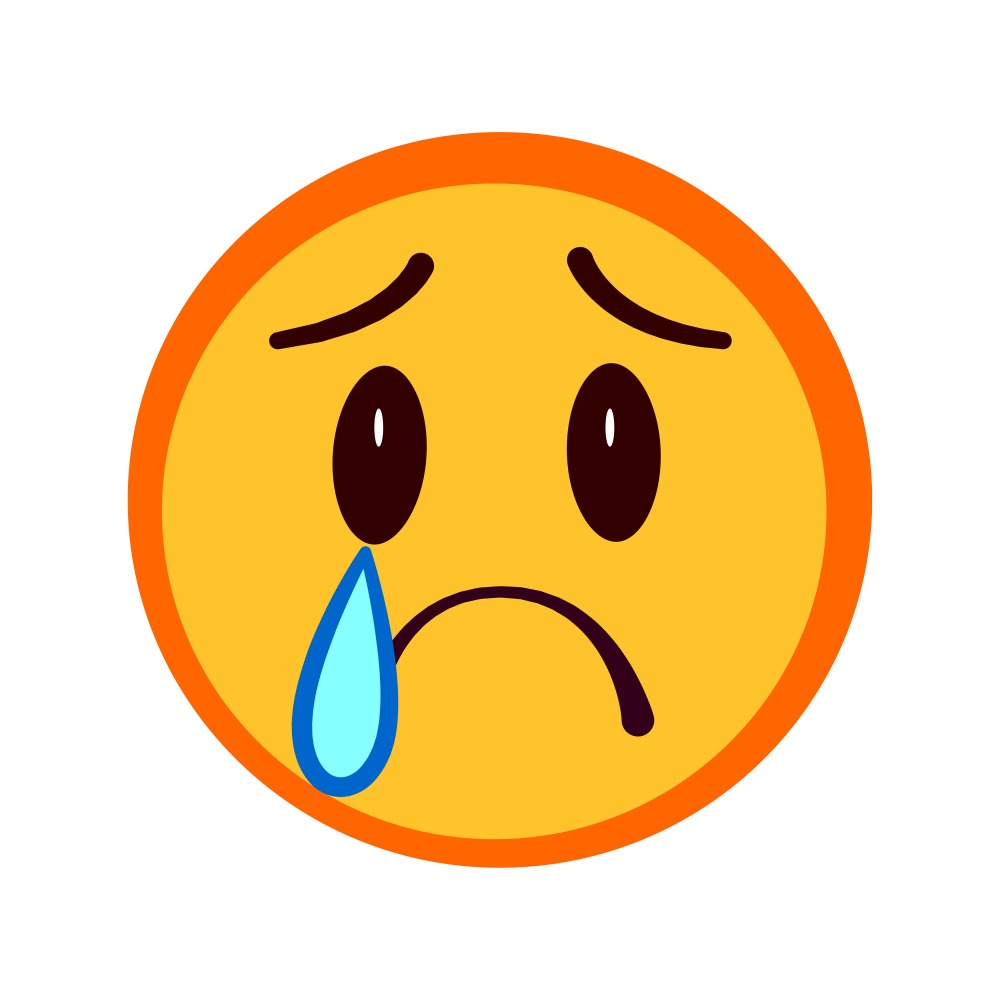 Canvas on Demand Poster Print 12 x 12 entitled Sad Face Emoji