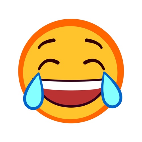 Crying While Laughing Emoji | Emoji Art Prints - Canvas On Demand®