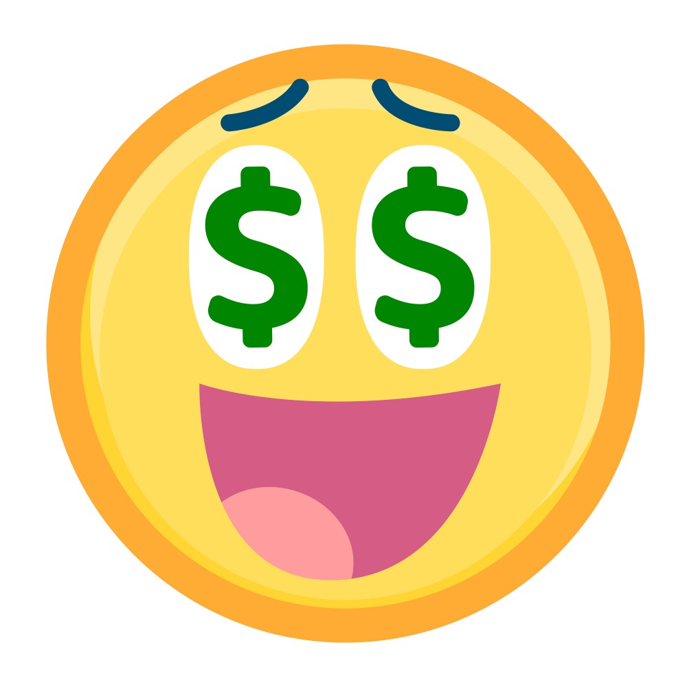 Canvas on Demand Poster Print 12 x 12 entitled Emoji Dollar Sign Face