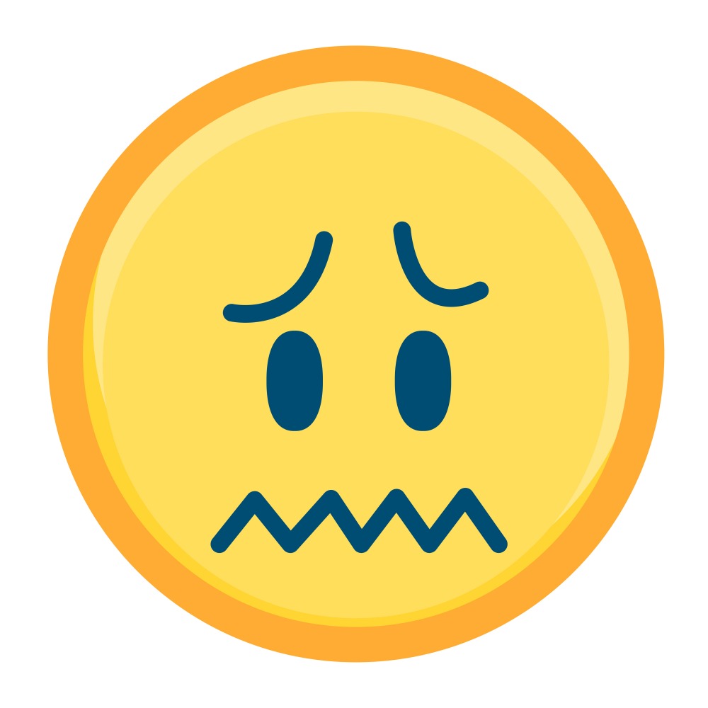 Canvas on Demand Poster Print 12 x 12 entitled Emoji Embarrassed Face