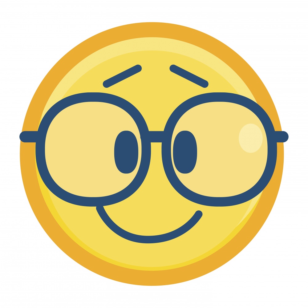 Canvas on Demand Poster Print 12 x 12 entitled Emoji Geek Face