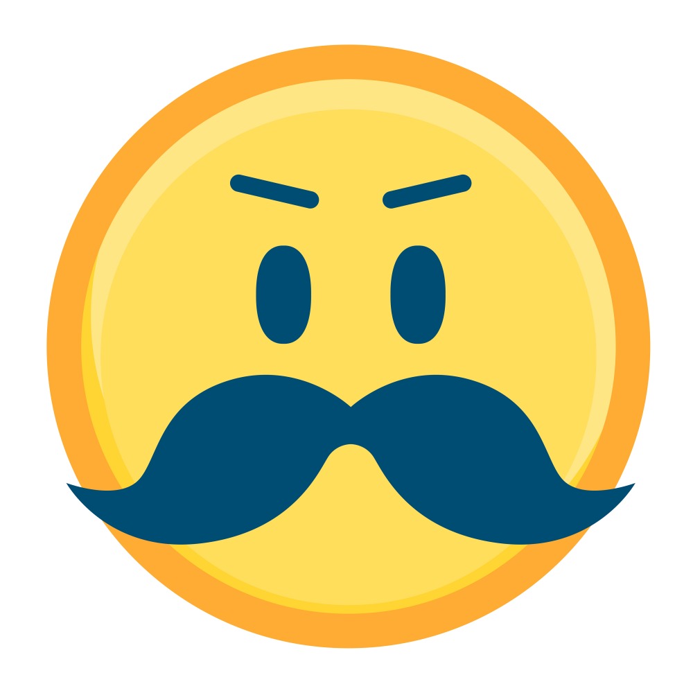 Canvas on Demand Poster Print 12 x 12 entitled Emoji Giant Mustache Face