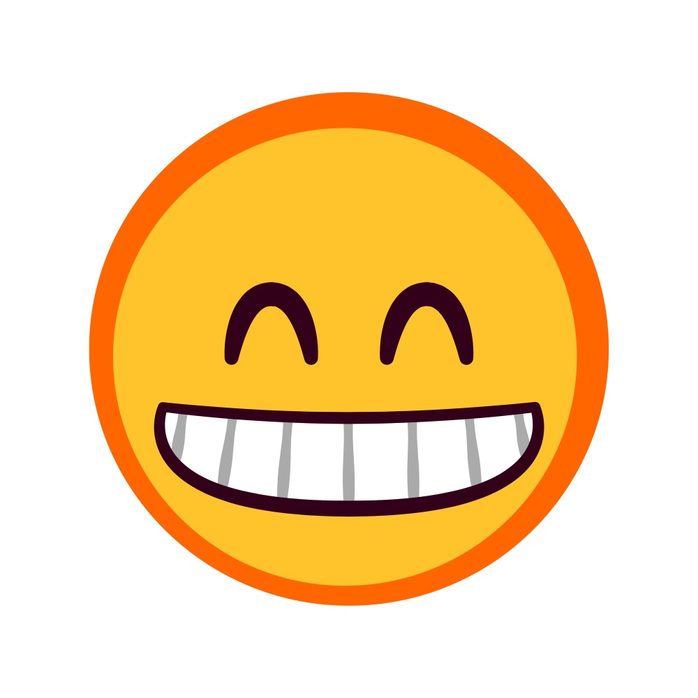 Canvas on Demand Poster Print 12 x 12 entitled Emoji Grinning Face