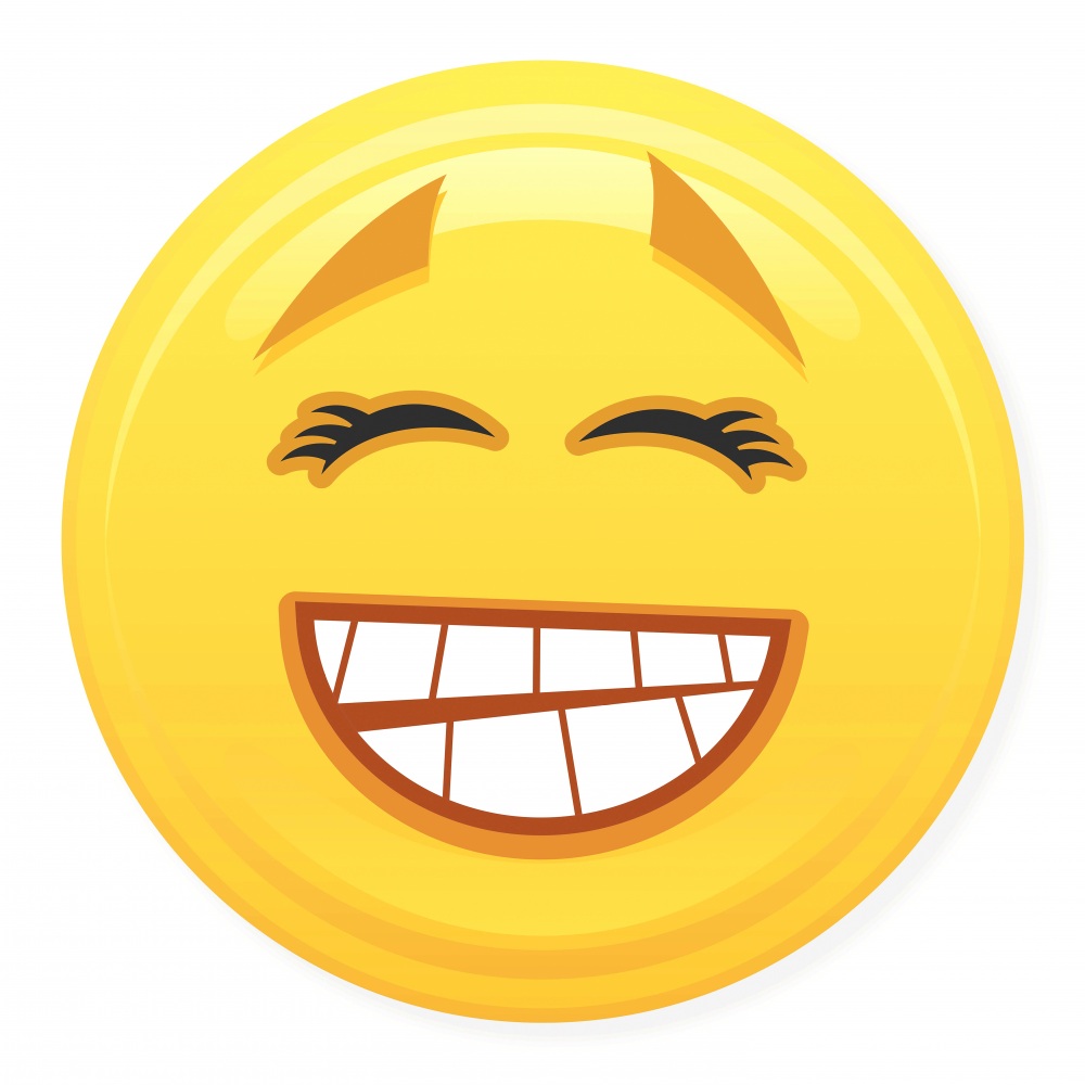 Canvas on Demand Poster Print 12 x 12 entitled Grinning Eyelash Emoji