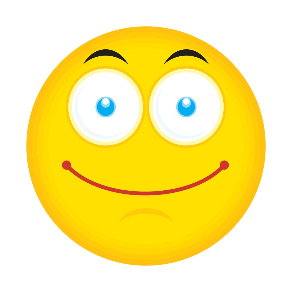 Canvas on Demand Poster Print 12 x 12 entitled Happy Big Eyed Emoji