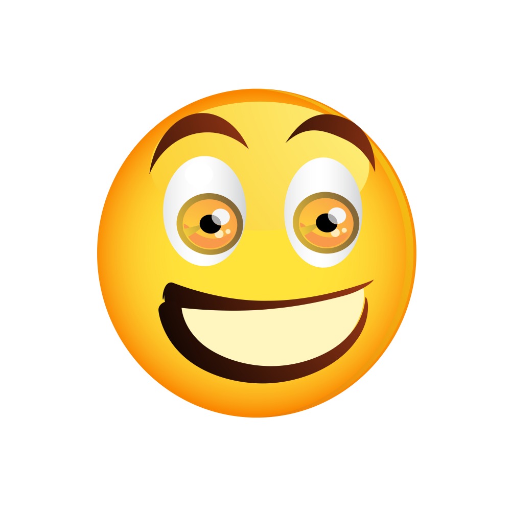Canvas on Demand Poster Print 12 x 12 entitled Excited Big Eyed Emoji