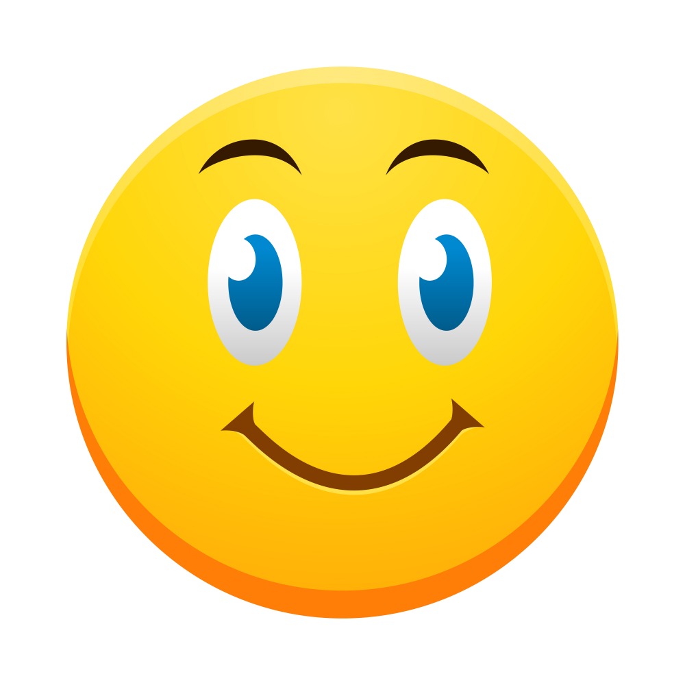 Canvas on Demand Poster Print 12 x 12 entitled Blue Eyed Smiling Emoji