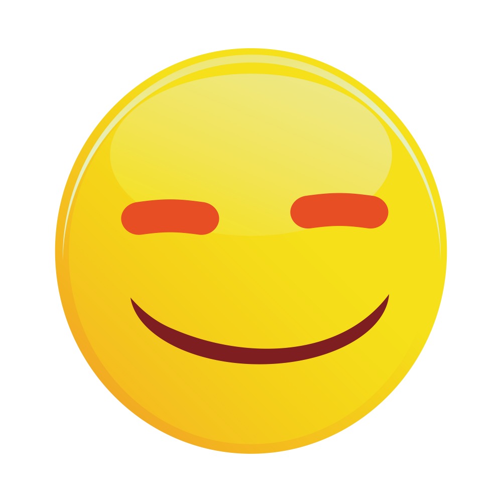 Canvas on Demand Poster Print 12 x 12 entitled Content Emoji With Orange Eyes