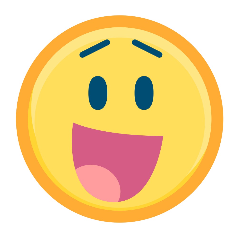 Canvas on Demand Poster Print 12 x 12 entitled Emoji Happy Outburst Face