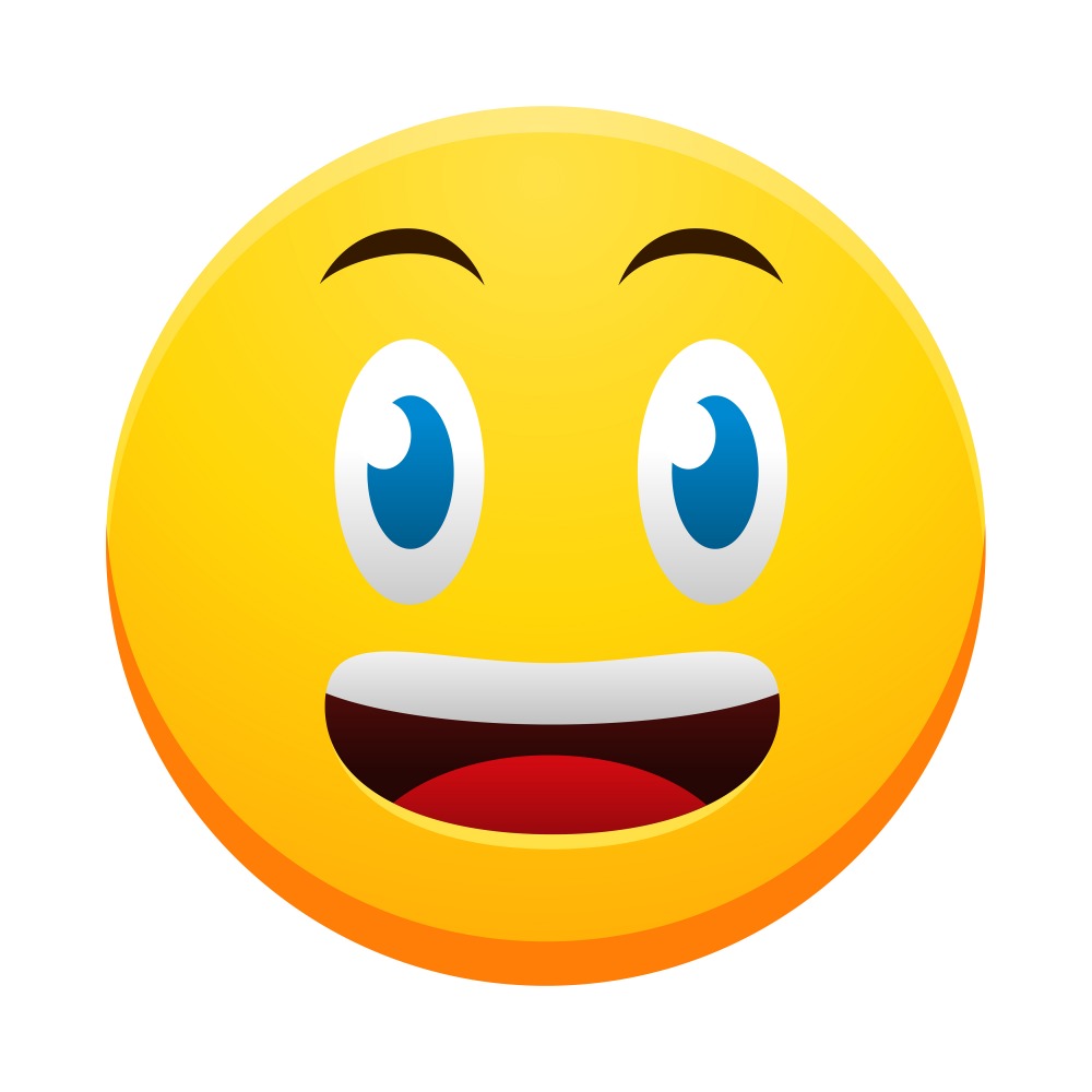 Canvas on Demand Poster Print 12 x 12 entitled Happy Emoji With Open Mouth
