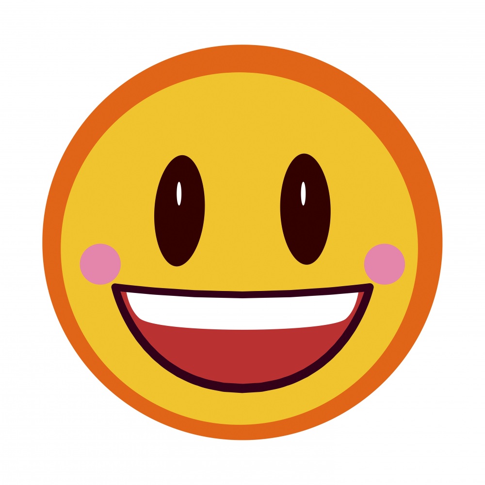 Canvas on Demand Poster Print 12 x 12 entitled Emoji Happy Smiling Face