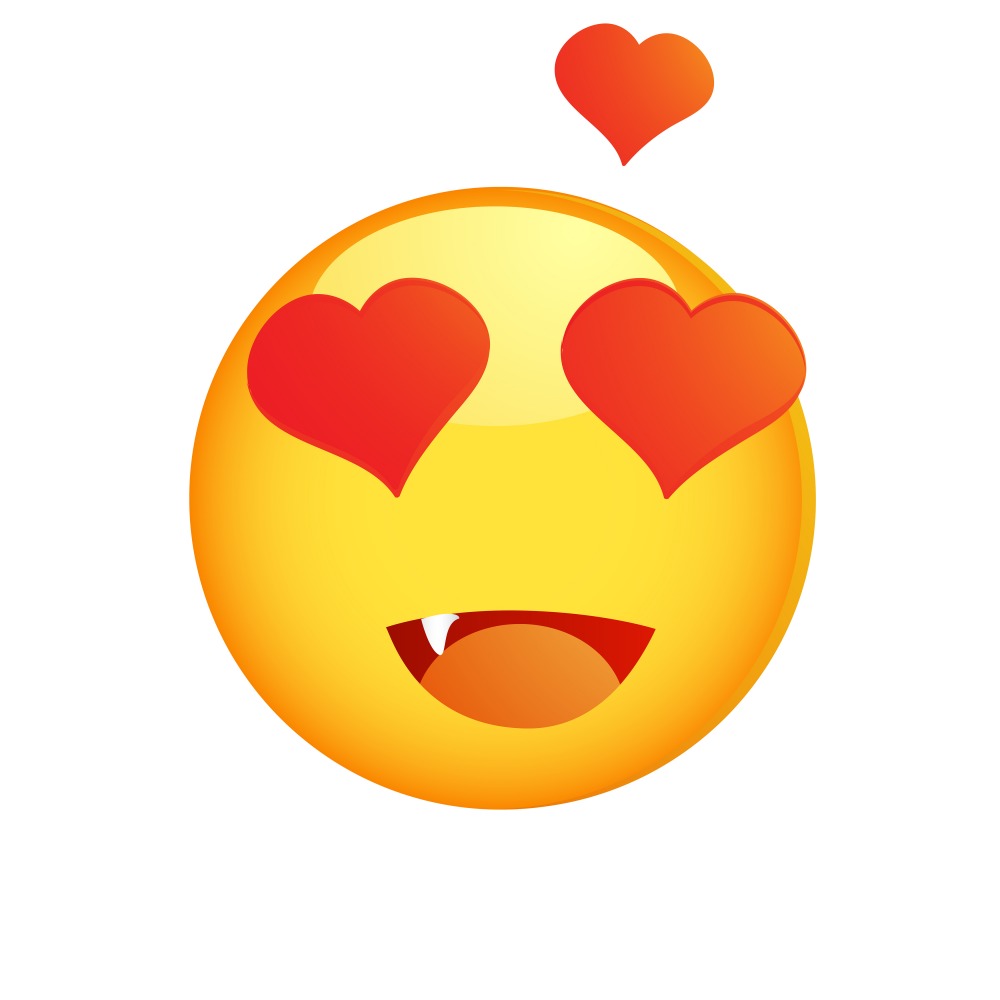 Canvas on Demand Poster Print 12 x 12 entitled Heart Eyes Emoji