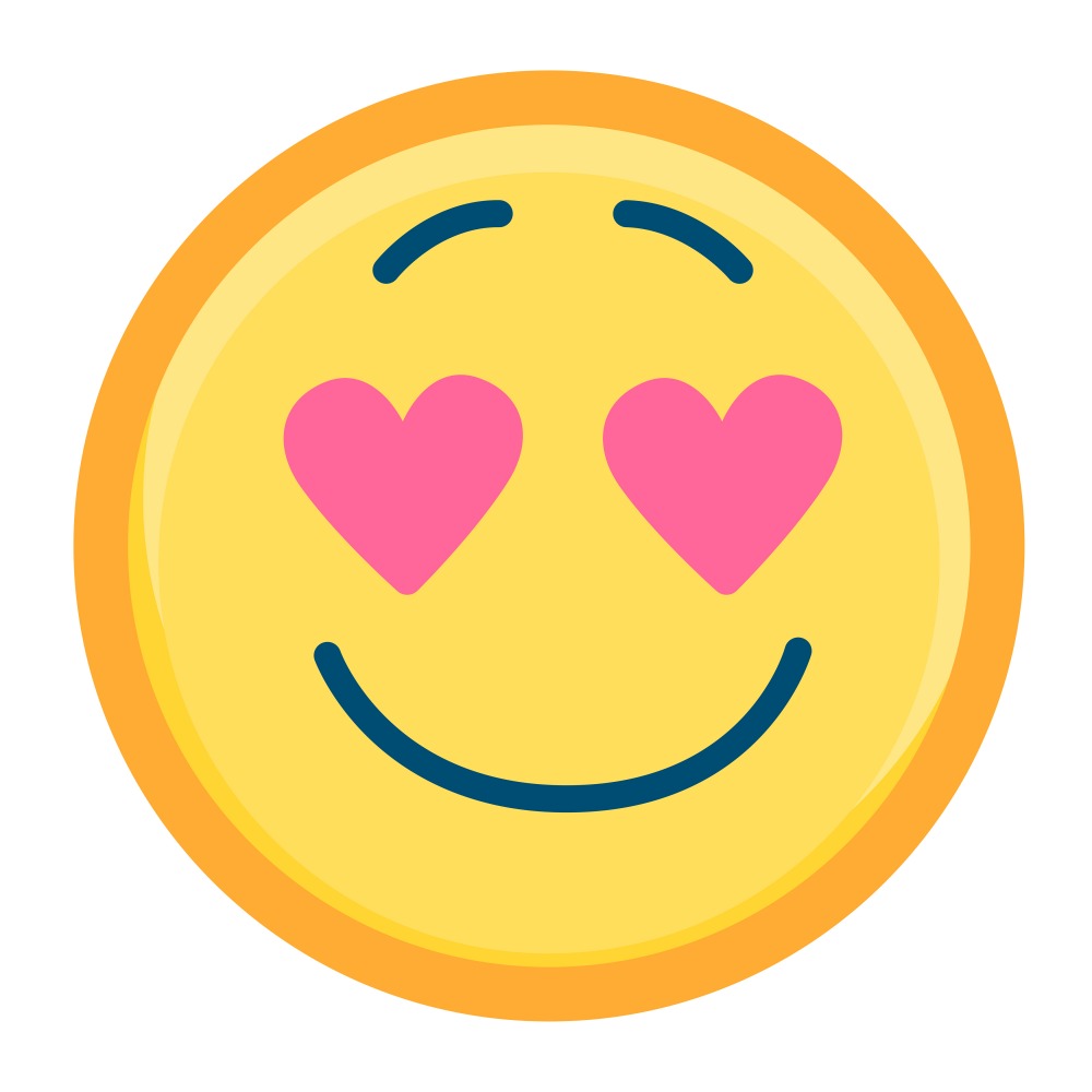 Canvas on Demand Poster Print 12 x 12 entitled Pink Heart Eyed Emoji