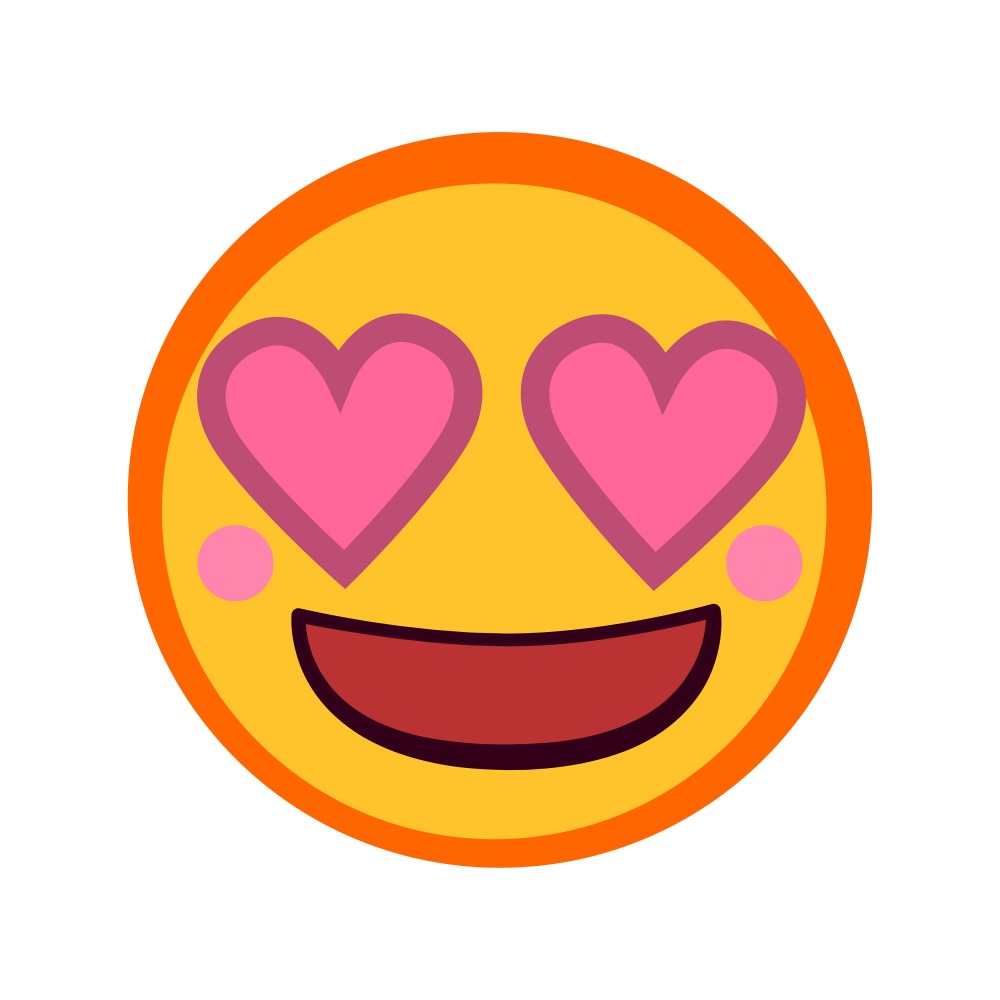 Canvas on Demand Poster Print 12 x 12 entitled Emoji In Love Face