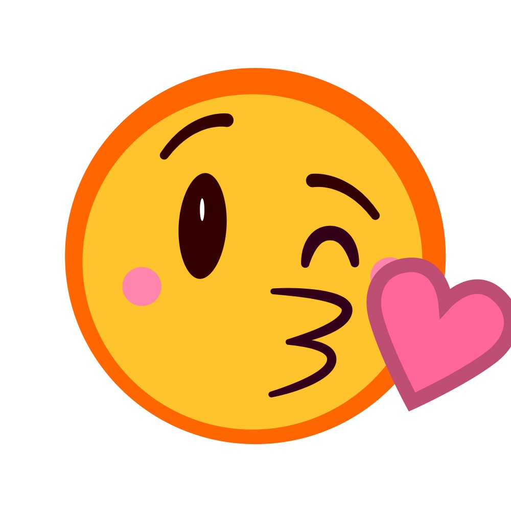 Canvas on Demand Poster Print 12 x 12 entitled Kiss With Heart Emoji