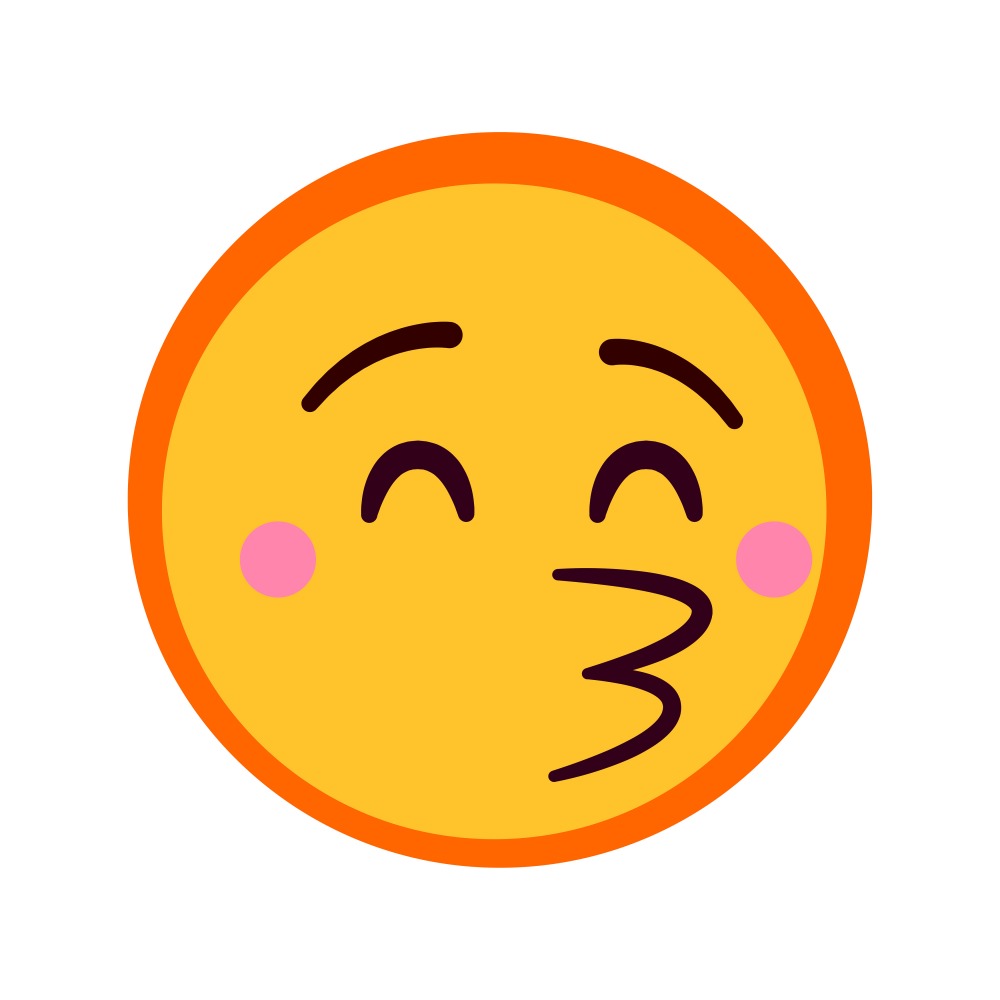 Canvas on Demand Poster Print 12 x 12 entitled Emoji Kissing Face