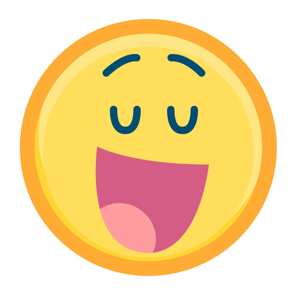 Canvas on Demand Poster Print 12 x 12 entitled Smiling Emoji With Blue Features