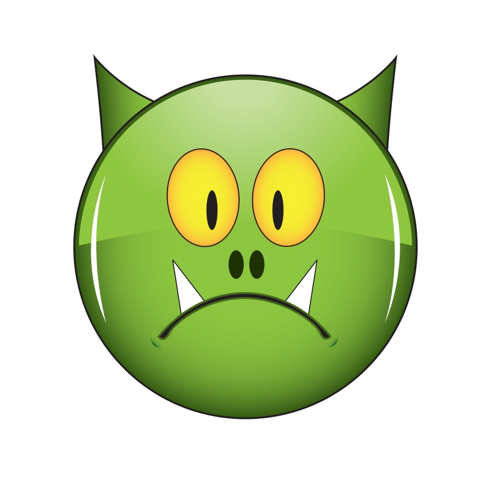 Canvas on Demand Poster Print 12 x 12 entitled Emoji Monster Face