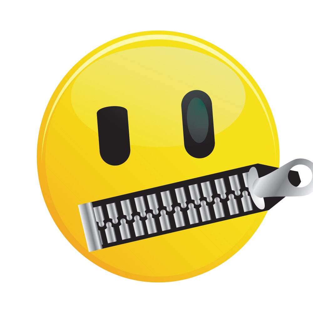 Canvas on Demand Poster Print 12 x 12 entitled Emoji Mouth Shut