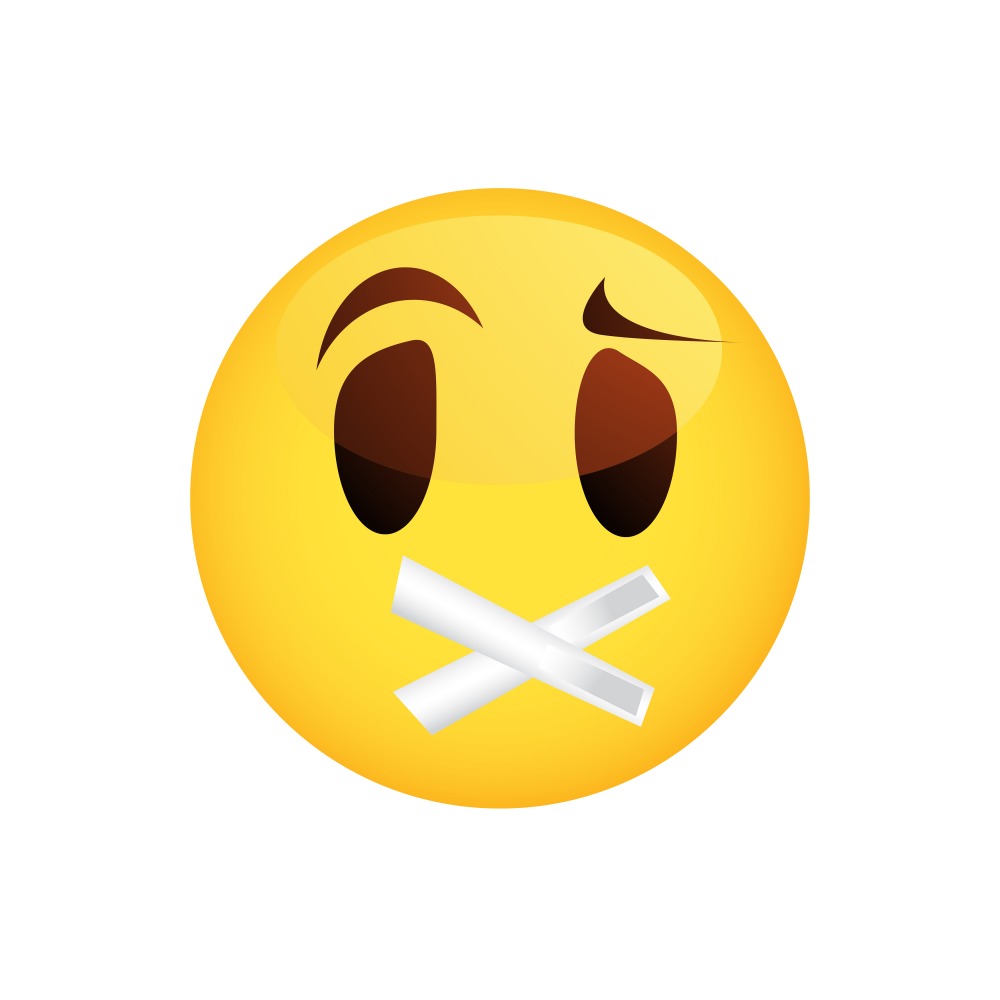 Canvas on Demand Poster Print 12 x 12 entitled Quiet Emoji