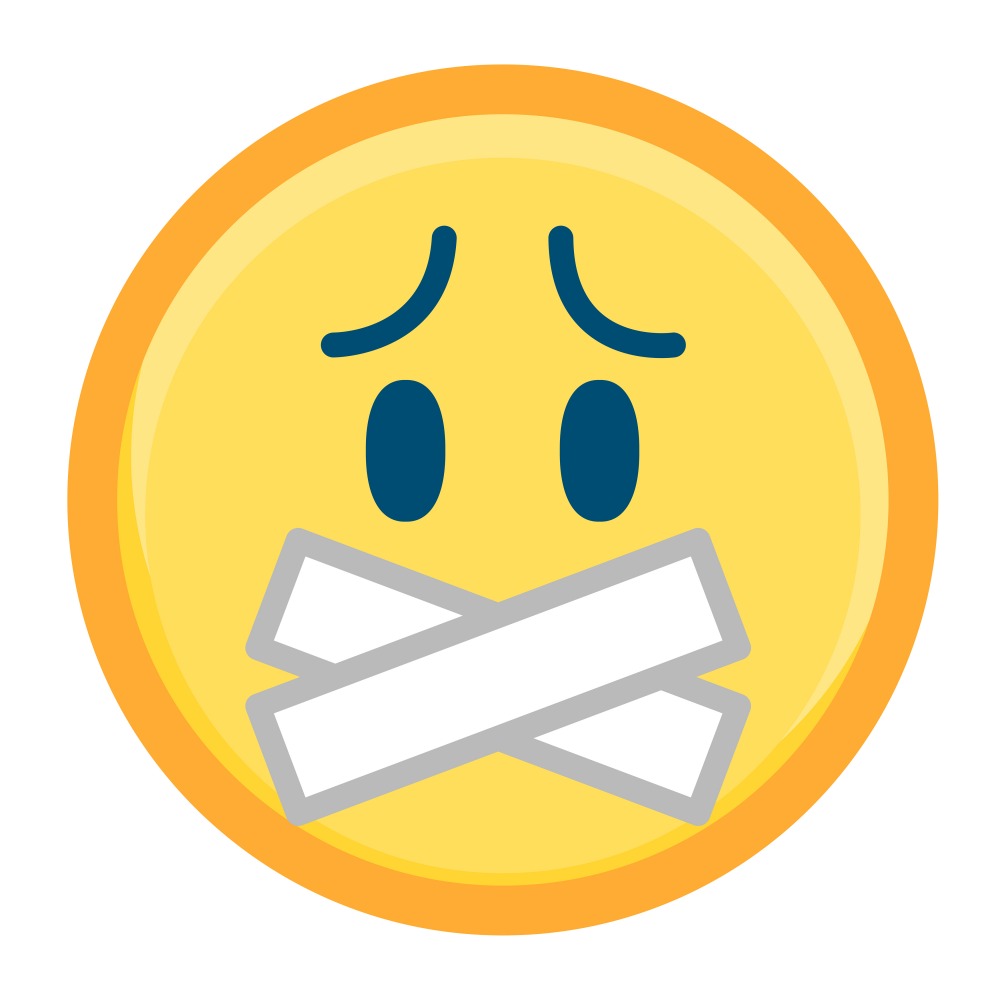 Canvas on Demand Poster Print 12 x 12 entitled Emoji Mouth Shut Face