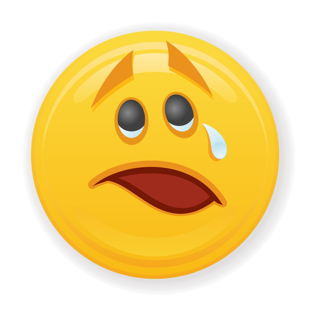 Canvas on Demand Poster Print 12 x 12 entitled Nervous Crying Emoji