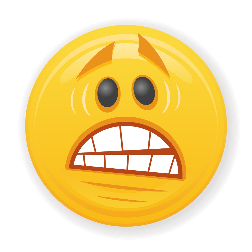 Canvas on Demand Poster Print 12 x 12 entitled Scared Emoji With Big Teeth